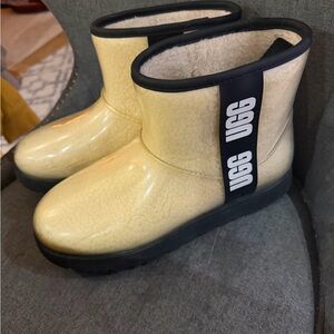 UGG Cream Winter Boots with Black Accents